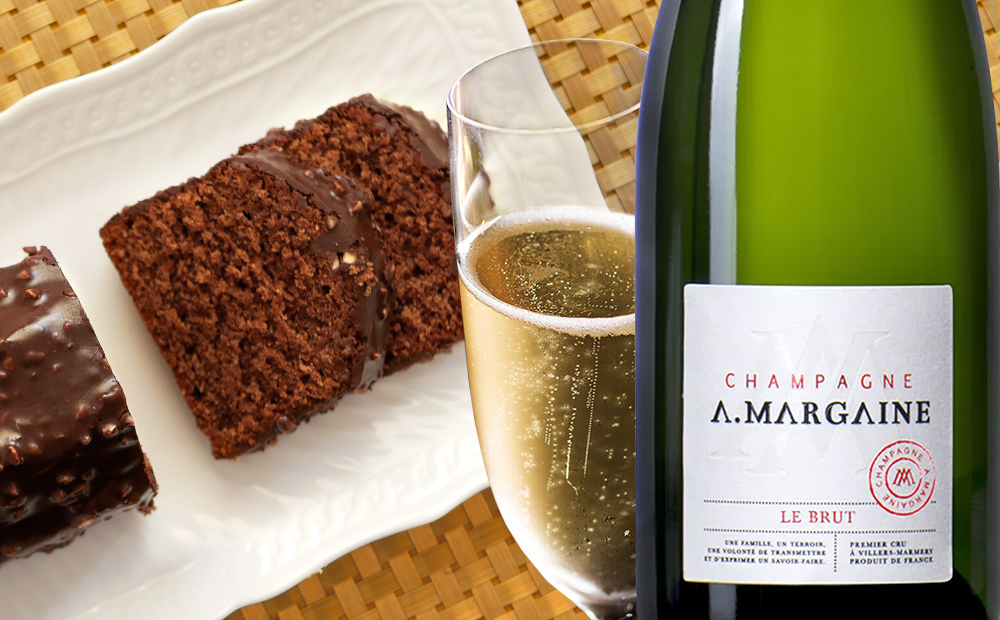 シャンパン ケーキ ギフトセット【無料 リボンラッピング メッセージカード】フランス シャンパーニュ 泡 375ml ハーフボトル パティシエ 東京 LES CACAOSチョコレート パウンドケーキ 焼き菓子 誕生日 プレゼント 出産内祝い 女性 40代 50代 60代 70代 送料無料 