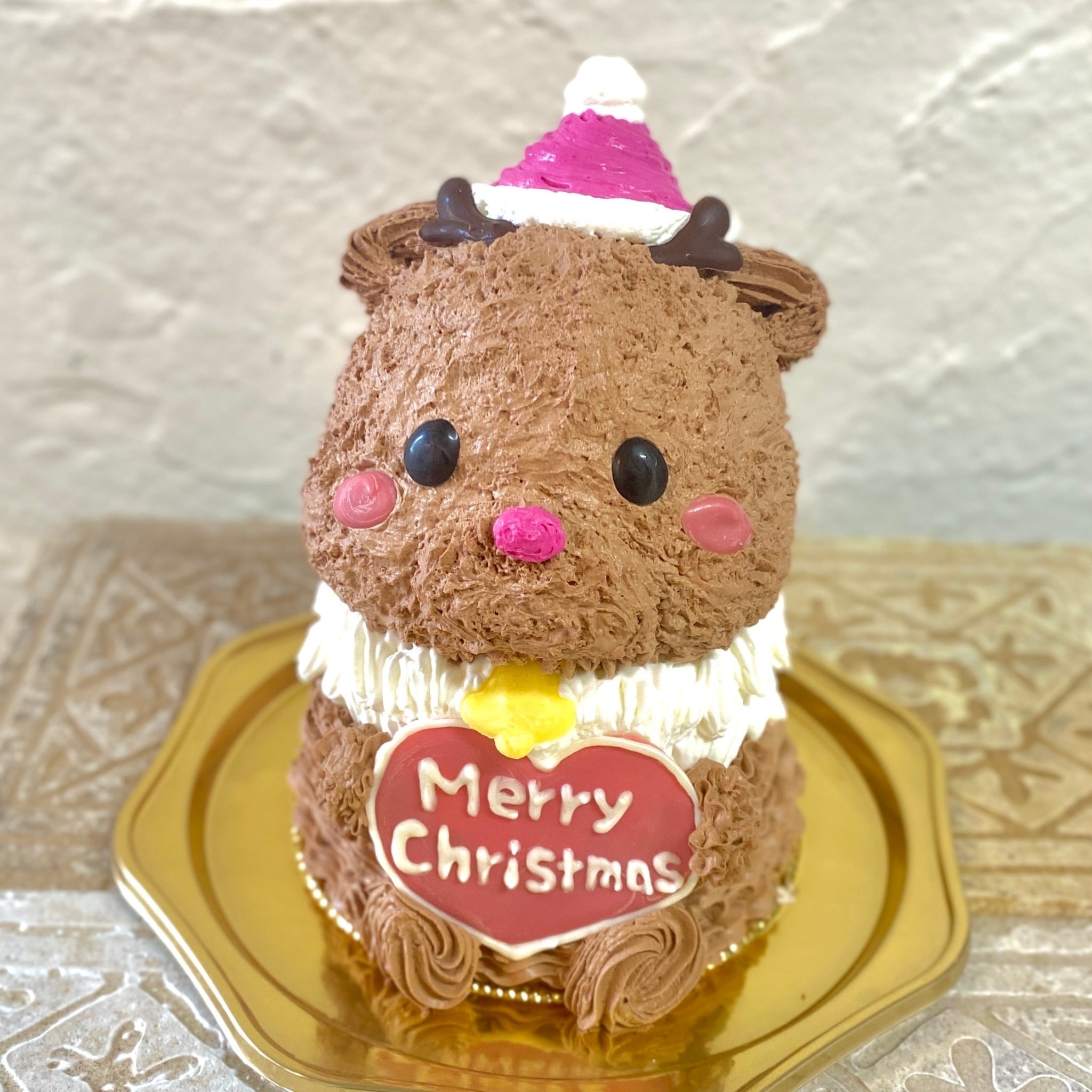 トナカイさんの立体ケーキ　(お届けは12/21まで ) クリスマス トナカイ サンタ 可愛い ケーキ 立体  子供 人気 プレゼント  パーティー 12月