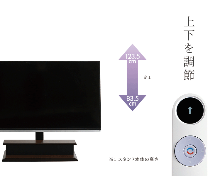 壁寄せ 電動2モーターテレビスタンド【Eir -エイル-】