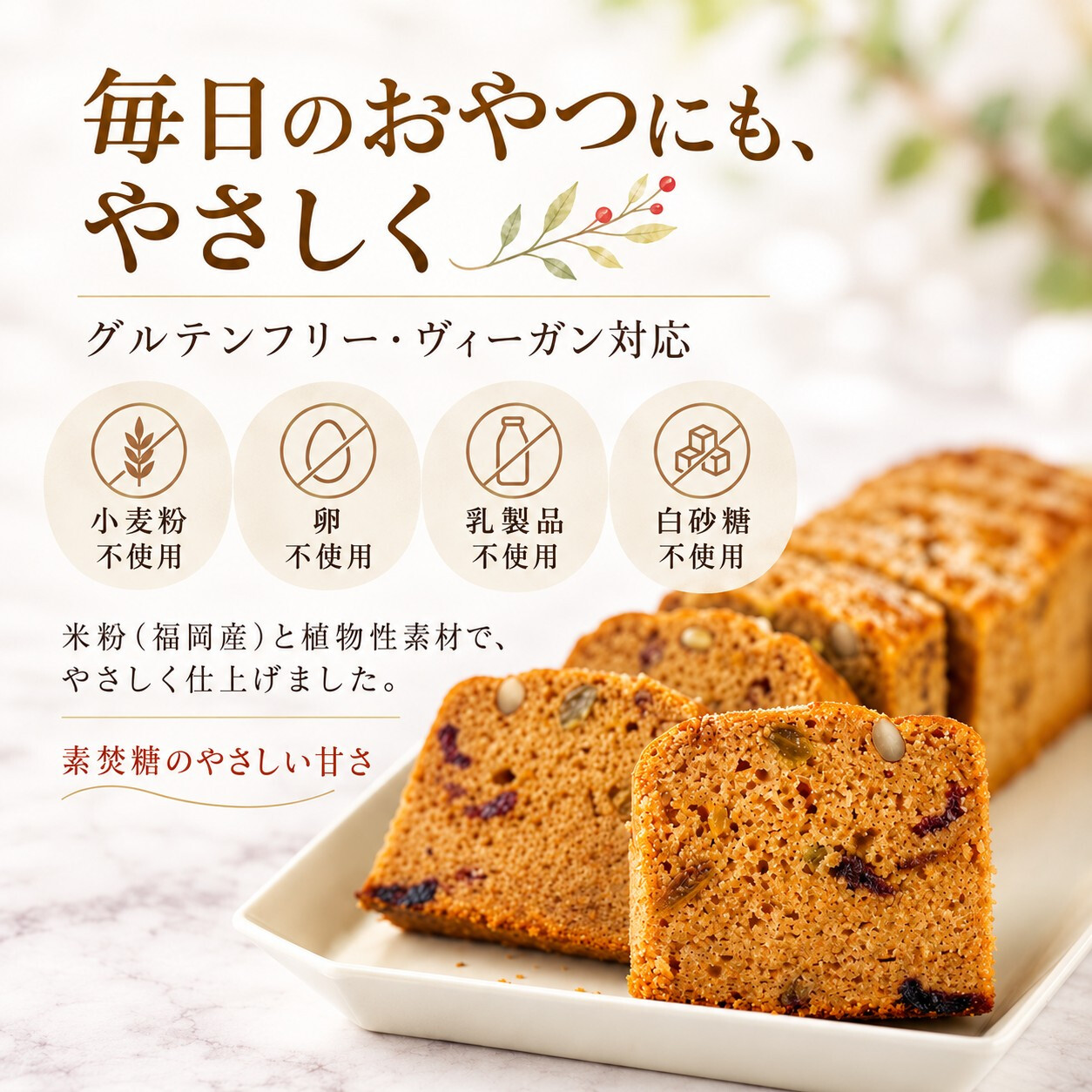 グルテンフリー ヴィーガン シュトーレン風ドライフルーツとナッツのパウンドケーキ