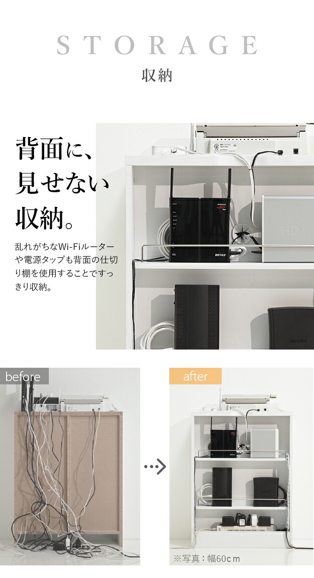 キャビネット 白 リビング収納 配線収納 〔ロビンキャビネット〕  幅60cm チェスト サイドボード モデム収納 ルーター収納 鏡面 白家具 ホワイト コンパクト収納 扉収納 収納ボックス リビング 引き出し 北欧 モダン おしゃれ