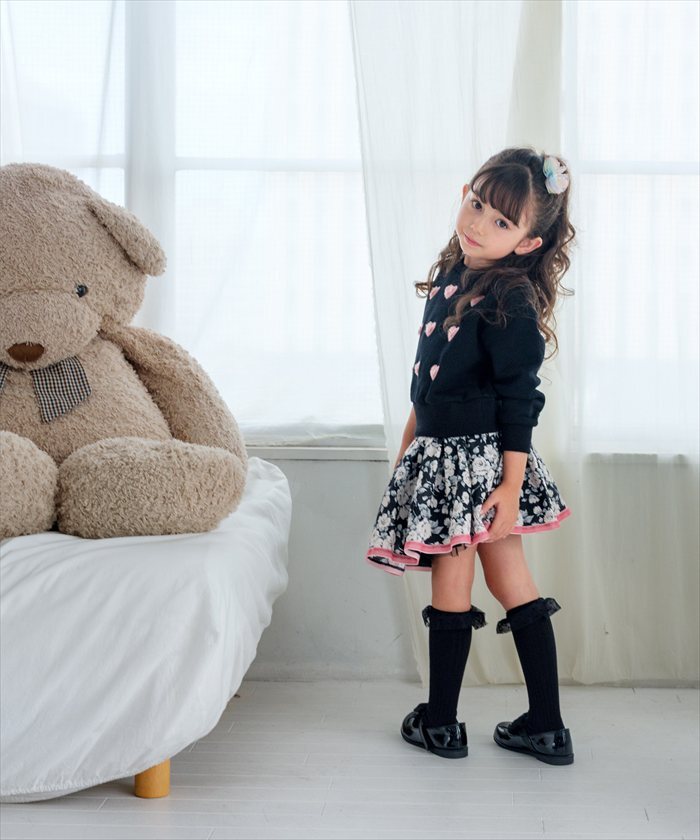 Rora 子供服 通販 キッズスカート チュチュスカート ピアノ発表会 結婚式フォーマル 卒園式入学式 フォーマル ウエストゴム フレアスカート ボリュームスカート チュールスカート アンティーク調 ガーリーレトロ ふんわり可愛い お出かけ着 小学生