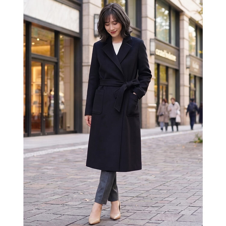 Filomo カシミヤ 100% コート レディース ガウン ロング 115cm 秋冬 内モンゴル産 カシミヤ100% ダブルフェイス 手縫い キャメル/グレー/ブラック M/L/LL フォーマル 冠婚葬祭 ゆったり 大きいサイズ ギフト プレゼント 6F (02000163r)