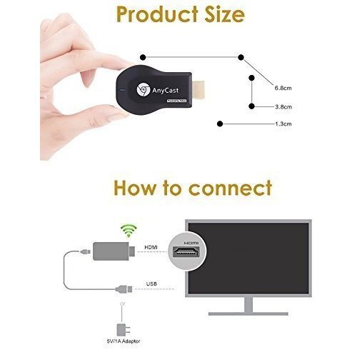 Anycast M9 Plus ドングルレシーバー HDMI WiFi  フル HD ミラーリング　iOS Android4.2以上 Windows7以上 MAC10.8+ OSシステム通用 モード交換不要　Windows／mac／Android／ iOS ／日本語説明書 実験・研究目的・海外での使用