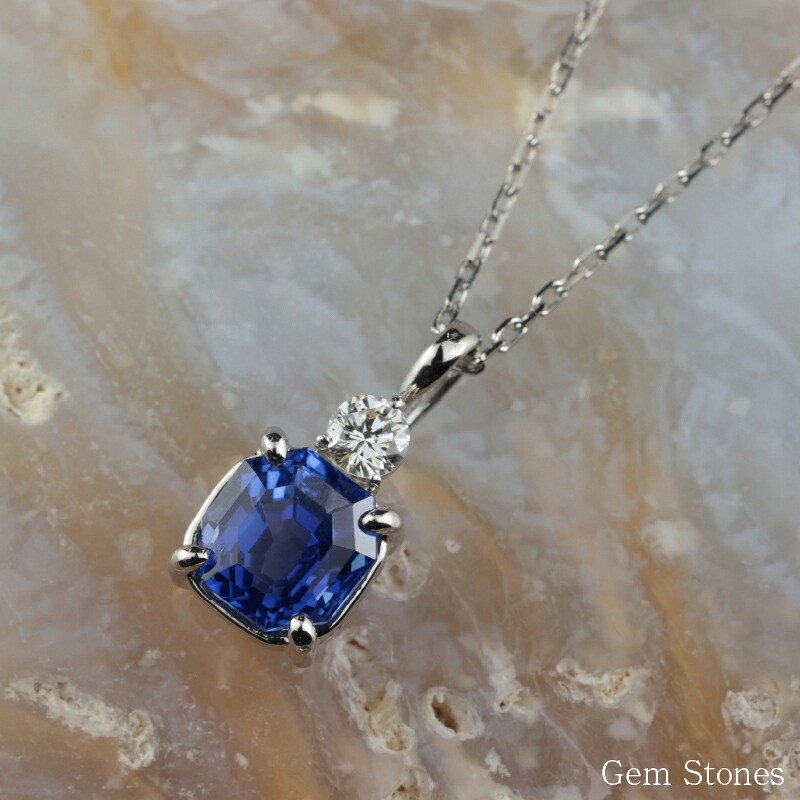  ブルーサファイア 　０．８８ct 　ダイヤモンド　ネックレス 　ペンダント プラチナネックレス Pt900　ネックレス レディース 一粒ネックレス  誕生石 シンプル Drops