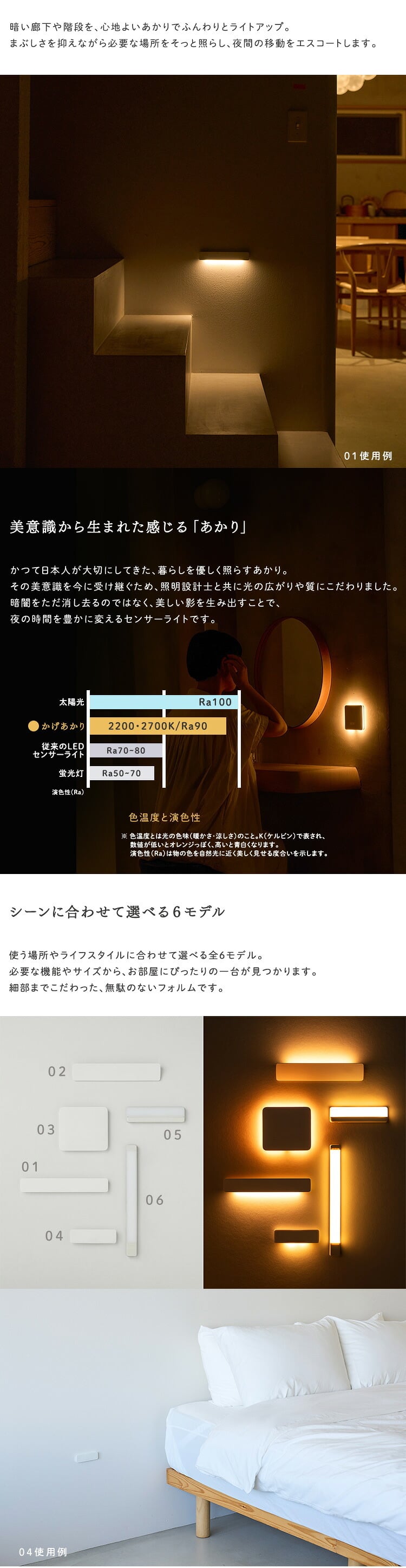 人感センサーライト 足元灯 室内 充電式 かげあかり01 ムサシ MUSASHI LED 電球色 USB Type-C 壁付け 石膏ボードピン マグネット脱着 廊下 階段 狭い通路 フットライト 自動点灯 間接照明 日本製 15ルーメン 5色