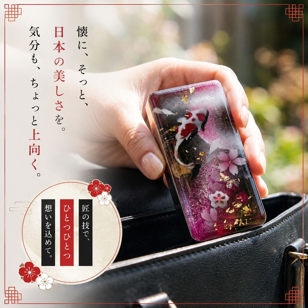 職人の手作り！和柄ペアFRISKケース「阿」フリスク タブレット ミント 名入れ 職人 手作り ハンドメイド 送料無料 伝統工芸 桜 和モダン 和柄 和風 和雑貨 ギフト プレゼント 贈り物