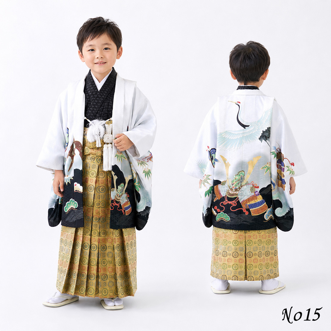 七五三 着物 男の子 5歳 袴 PO-112 購入 販売 鷹兜松 鷹 兜 男児 753 羽織袴 羽織 袴セット 男の子袴 セット 和装 レトロ 龍 子供 五歳 5才 お正月 ボーイズ