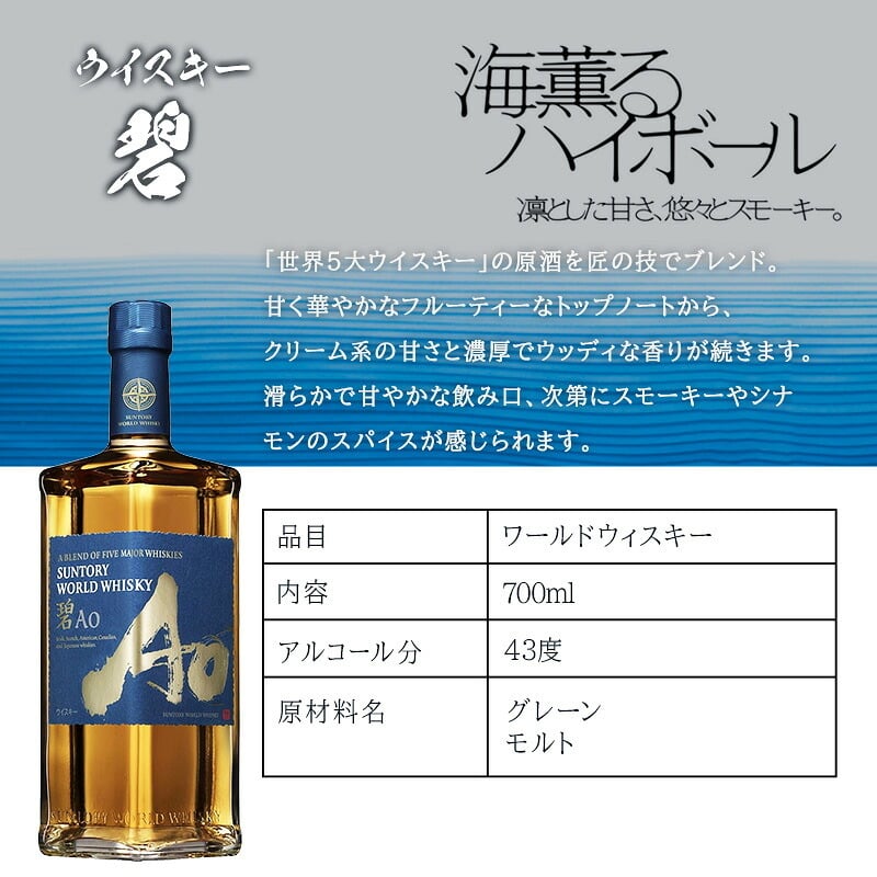 碧 Ao 名入れ お酒 ウイスキー ブレンデッドスコッチ   名前入り プレゼント ギフト 面白い センス 定年退職 還暦祝い 退職祝い 男性 女性 お祝い 古希 喜寿 傘寿 米寿 卒寿 白寿 百寿 敬老の日