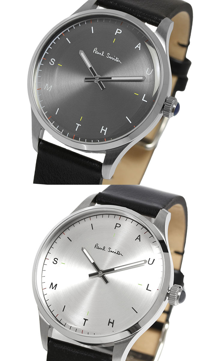 ポールスミス Paul Smith 腕時計 メンズ 革ベルト 41mm レザー クラシック ブランド 人気 ウォッチ ギフト プレゼント テンポ TEMPO グリーン グレー シルバー ブラック