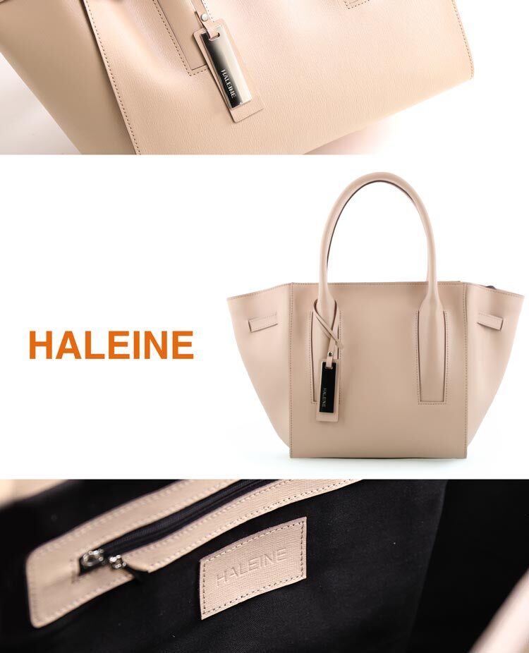 ハンドバッグ レディース 通勤 HALEINE ミディアム サイズ 天ファスナー サフィアーノ レザー ピンクベージュ/ライラック/トープ/レッド/ブラック 軽い バッグ 大人 ミニトートバッグ ギフト プレゼント 4FB (07000177r)