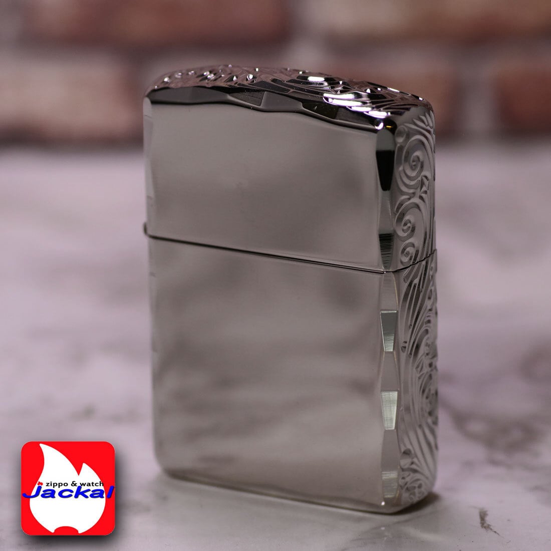 【名入れ】【送料無料】zippo ジッポーライター アーマー３面彫刻 流水紋 Ni 両面コーナーシャインレイカット Niミラー RYUSUI-NI オイルライター カッコイイ おしゃれ 彫刻 高級感 エレガント ギフト 誕生日 プレゼント [zRYUSUI-NI]