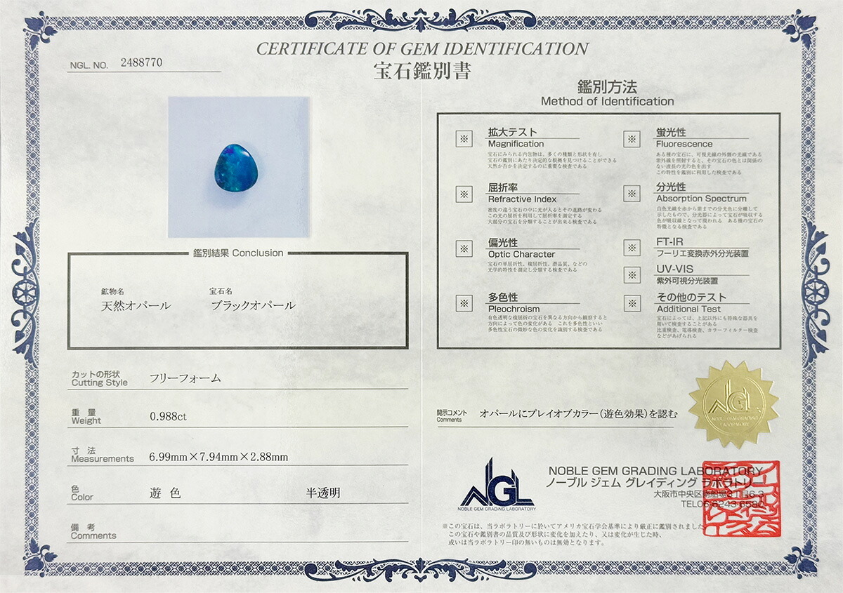 上質 ブラックオパール ネックレス 0.988ct ダイヤモンド プラチナ Pt900 ペンダント シンプル エレガント 上品 レディース 宝石 ダイヤ 一粒 一石 ジュエリー 10月 誕生石 プレゼント