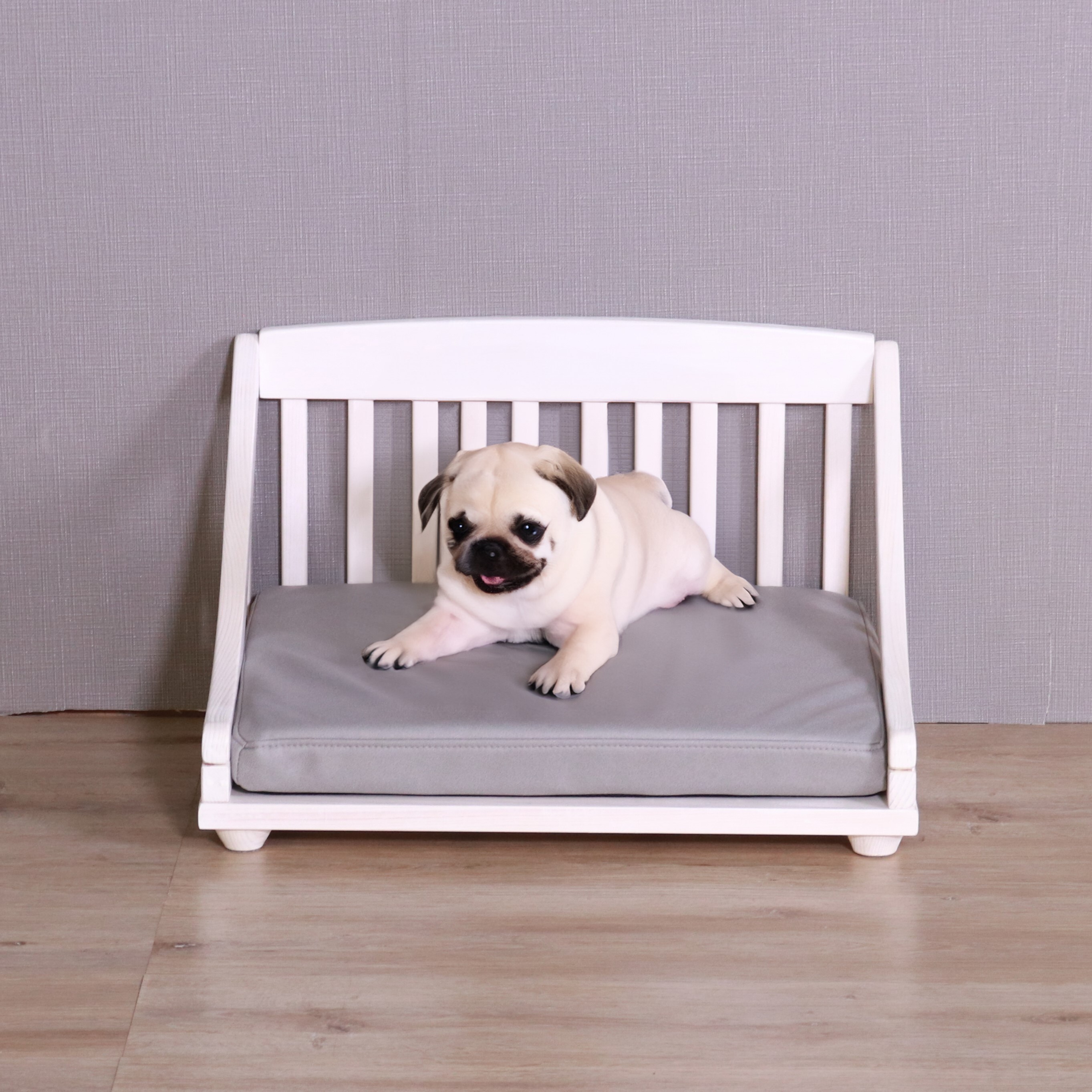 ペットベッド giocoso パイン材 天然木 S・M ライトブラウン・ホワイト W52.5xD42.8xH34cm 犬 猫 ペット家具 ペット用品 ライトブラウン ホワイト おしゃれ