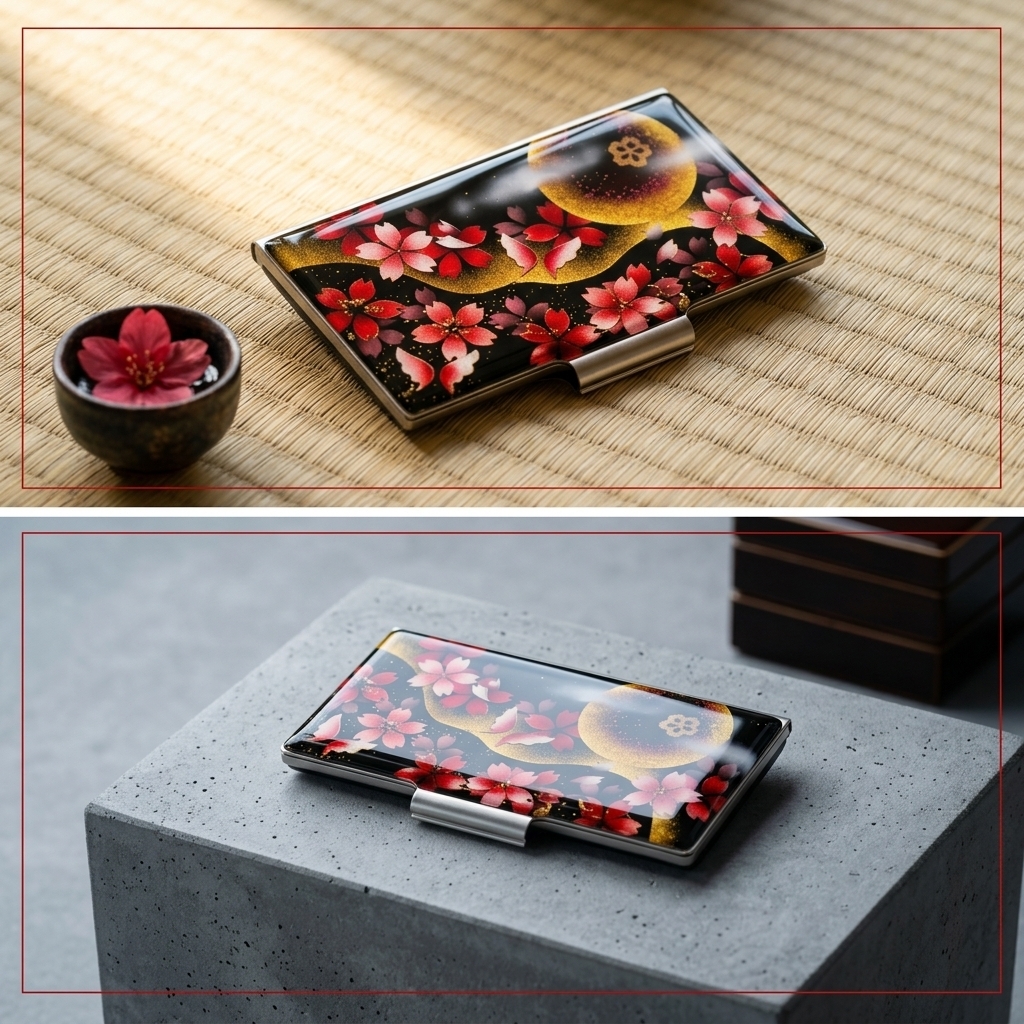 名刺入れ『芽』和柄 和風 カードケース 夜桜 伝統工芸 職人 手作り 名入れ 記念日 誕生日 ギフト 送料無料 和風 ハンドメイド 立体彩色 螺鈿風 20代 40代 50代 プレゼント お祝い 還暦 退職 卒業