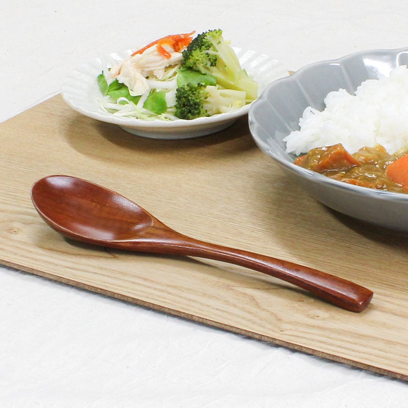 スプーン おしゃれ カトラリー 木 木製 カレースプーン 業務用 かわいい 大きめ 丼 19cm スープ お弁当用 漆 天然木製 食器 カレー カフェ風 シンプル 漆 ナチュラル カレー シチュー スープ マルチ 万能 アウトドア