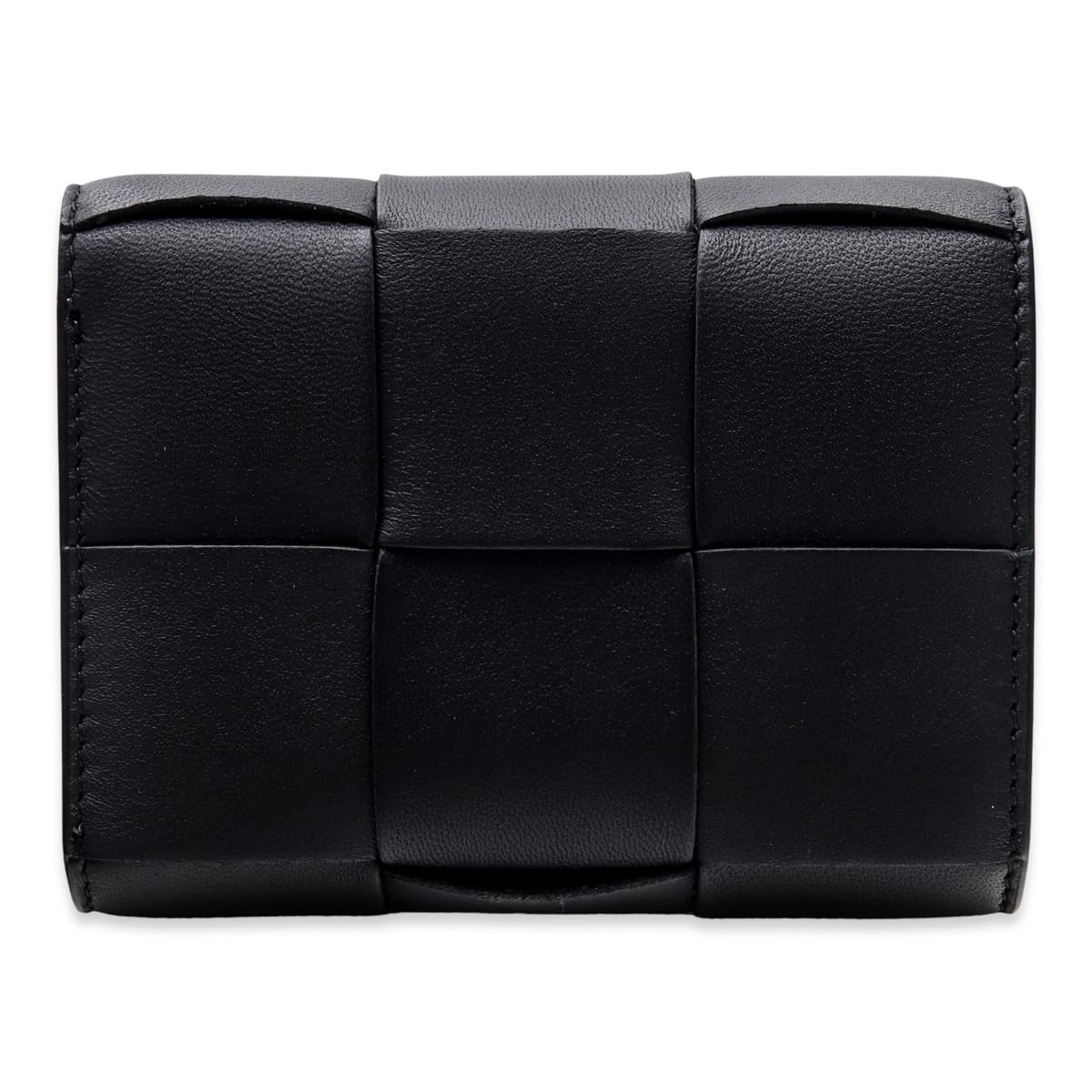 選べる2色 ボッテガヴェネタ BOTTEGA VENETA 三つ折り財布 レディース メンズ マキシイントレチャート 本革 ミニ財布 小銭入れ付き ブラック トープグレー カード6枚 750245 V3UO1