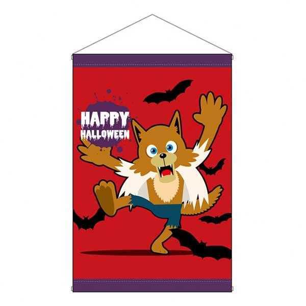 ハロウィン タペストリー HAPPY HALLOWEEN キャラクター 赤 おしゃれ 飾り 壁掛け 室内 パーティー グッズ 装飾 販促 イベント 店舗 装飾品 部屋 リビング 玄関 ウォールデコレーション 撮影背景