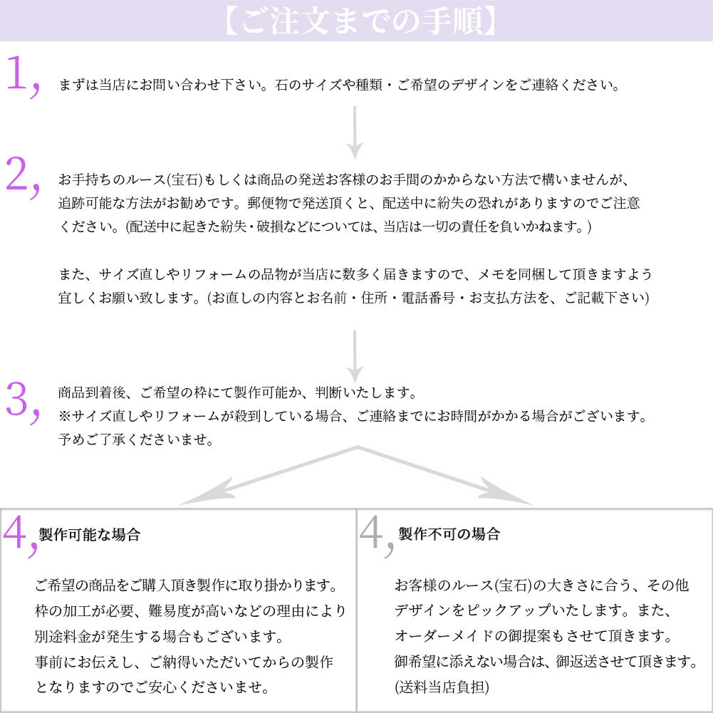 リフォーム プラチナ 指輪 セミオーダー用 リング枠 空枠 ハート 唐草 アンティーク