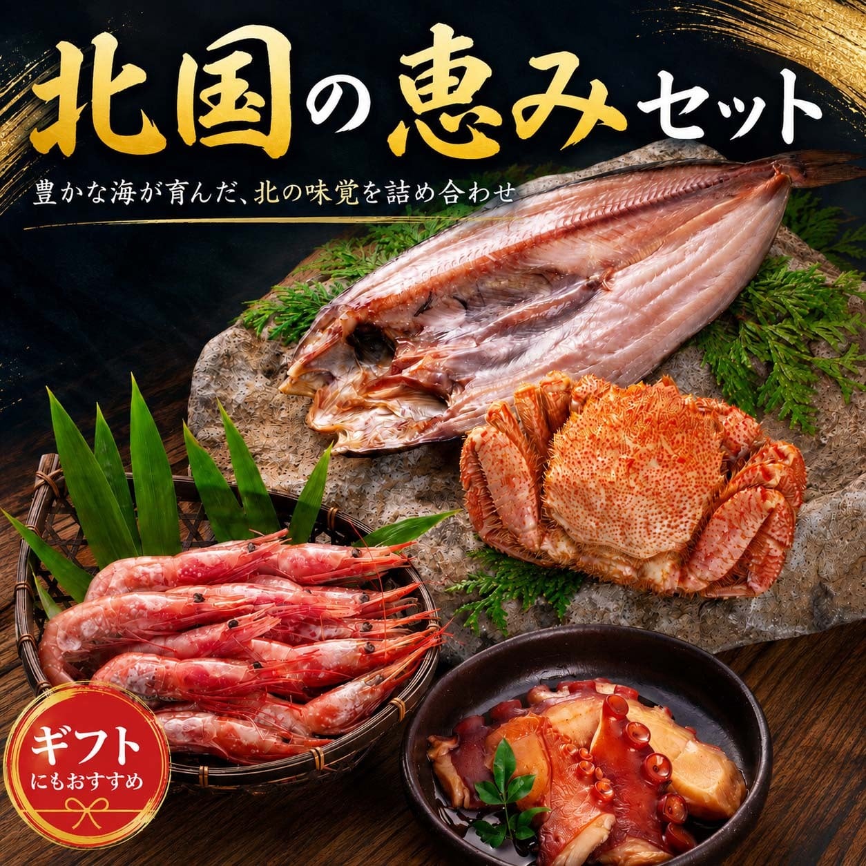 北国の恵みセット（毛ガニ エビ ホッケ タコ）北海道の蟹・海鮮ギフト 海鮮 北海道 お取り寄せ 高級詰め合わせ【送料無料※沖縄・離島除く】