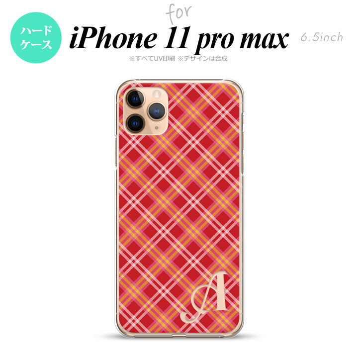 iPhone11ProMax iPhone11pro max スマホケース ハードケース チェック A 赤 +アルファベット メンズ レディース nk-i11pm-431i