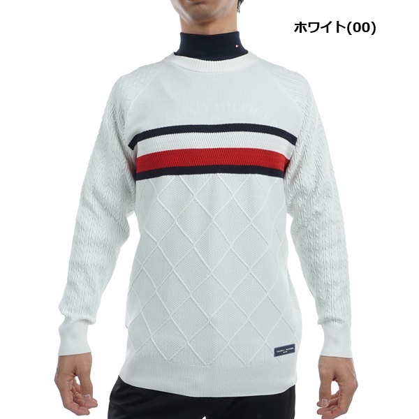 トミーヒルフィガー ゴルフ メンズ シグネチャーストライプ クルーネックセーター TOMMY HILFIGER GOLF THMA473 秋冬モデル お誕生日祝い お祝い 記念品 お父さん 父の日 彼氏 男性 30代 40代 50代 60代  還暦祝い 敬老の日 人気プレゼント プレゼント