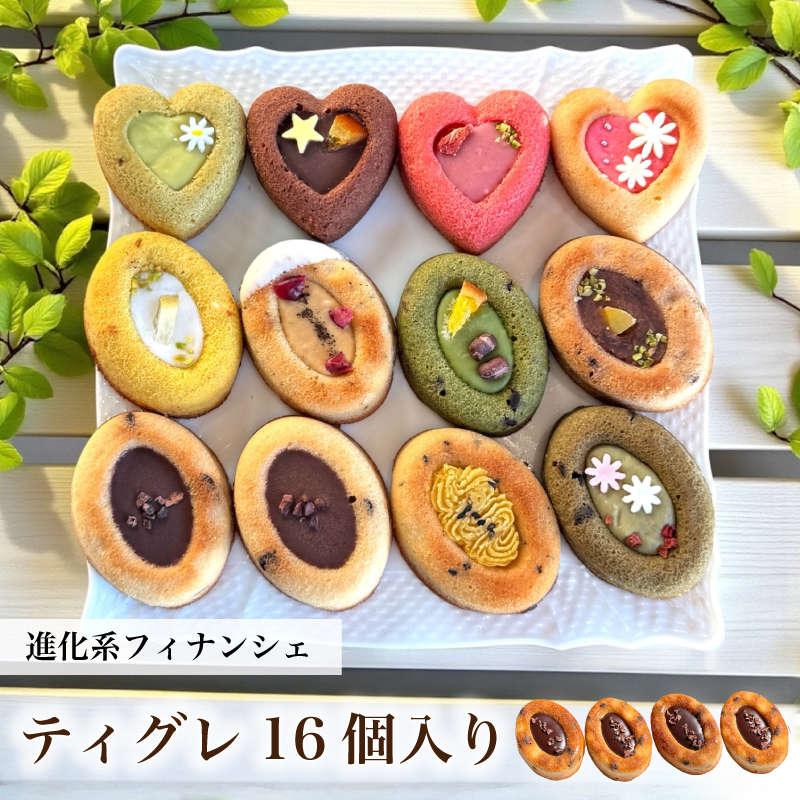 フィナンシェ [ ティグレ 16個 詰め合わせ ]   焼き菓子 ギフト フィナンシェ お返し 菓子折り お茶菓子  のし無料 プレゼント お礼 誕生日 おしゃれ かわいい 高級 スイーツ 洋菓子 手土産 贈り物 内祝い 個包装 お祝い
