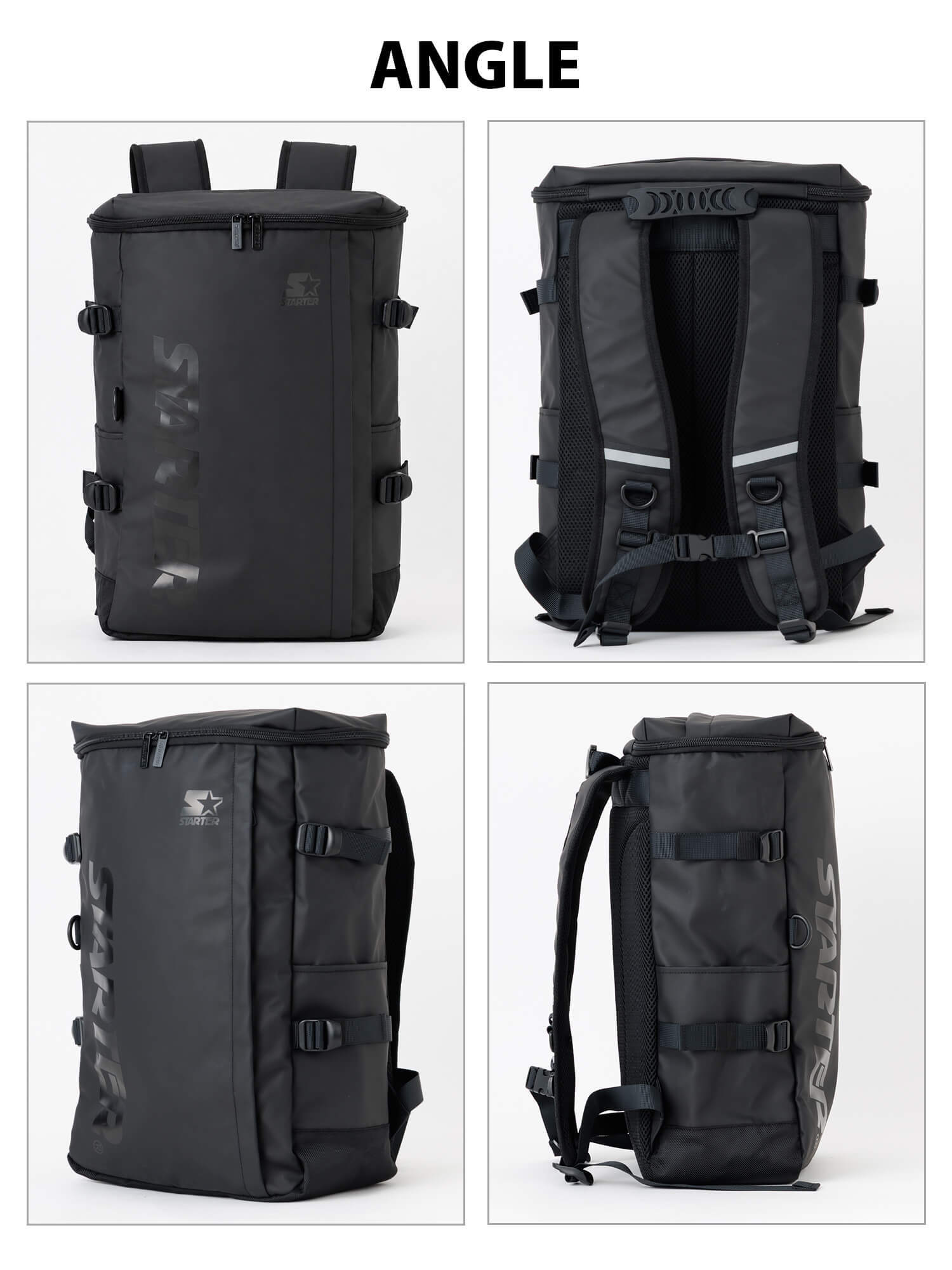 STARTER スターター リュック 大容量 30L ボックス型 バックパック 通学 通勤 PC収納 B4 A4 撥水 スクエア メンズ レディース スポーティー カジュアル 部活 部活用 スポーツ 部活リュック 高校生 大学生 学生 SCG-6802 2026FW
