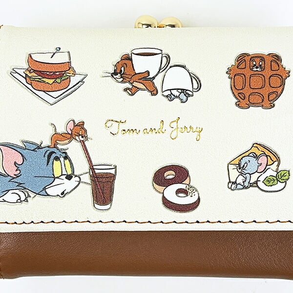 トムとジェリー カフェモチーフミニウォレット アイボリー お財布 トムジェリ 送料込み