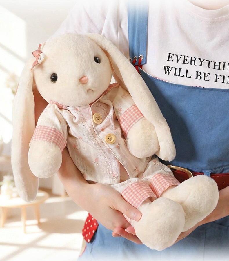 うさぎ ぬいぐるみ ロングイヤー 着せ替え風 ドレス パジャマ ふわふわ アニマル 人形 かわいい インテリア おもちゃ 子供 女の子 誕生日 プレゼント ギフト