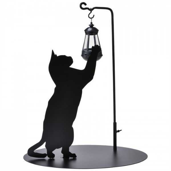 ソーラーライト 屋外 ガーデンライト 猫 シルエット 庭 おしゃれ 防雨 LED オブジェ 自動点灯 玄関 エントランス 雑貨 置き型 置物 センサーライト ギフト プレゼント SI-1961-800 セトクラフト