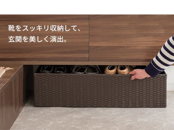 収納家具 ラック あす楽 ラタンシューズカート シューズワゴン シューズ 玄関収納 棚 収納 靴箱 下駄箱 パンプス キャスター おしゃれ 可愛い ホワイト ダークブラウン
