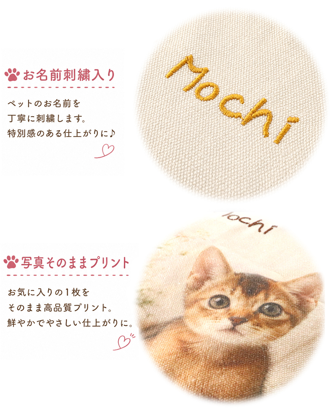 ペット 写真入り トートバッグ 名入れ刺繍｜うちの子 オリジナル マチ付き【送料無料】