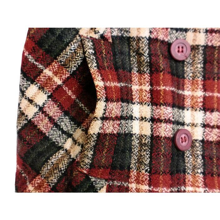 DUCKBILL（ダックビル）タータンチェックのツイードコート 英国調タータンチェック＋ダブルボタンのハーフコート 女の子100-140cm