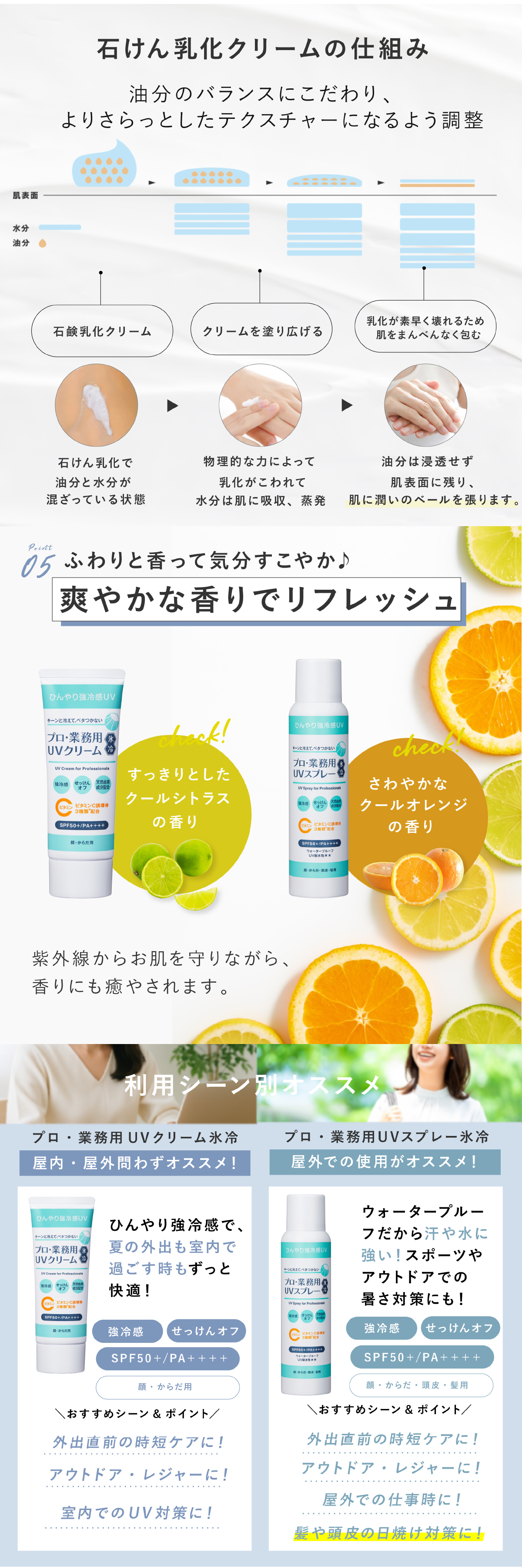 日焼け止めスプレー ヤーマン プロ・業務用 UVスプレー氷冷 90g 2本セット SPF50＋ PA＋＋＋＋ UV耐水性★★ 冷感 UVスプレー ひんやり ウォータープルーフ 頭皮 髪 全身 紫外線対策 UVケア 透明処方 逆さ噴射 石けんで落とせる 女性 母 誕生日 母の日 夏 プレゼント ギフト