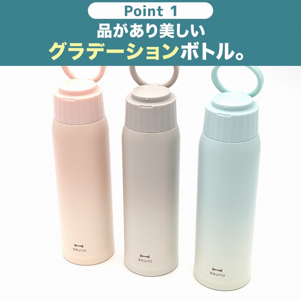【熨斗・ラッピング無料】BRUNO ブルーノ ハンドルつき軽量ステンレススクリューボトル tall BHK330 480ml 保温 保冷 ギフト 名入れ タンブラー 水筒 熱中症対策グッズ 女性 