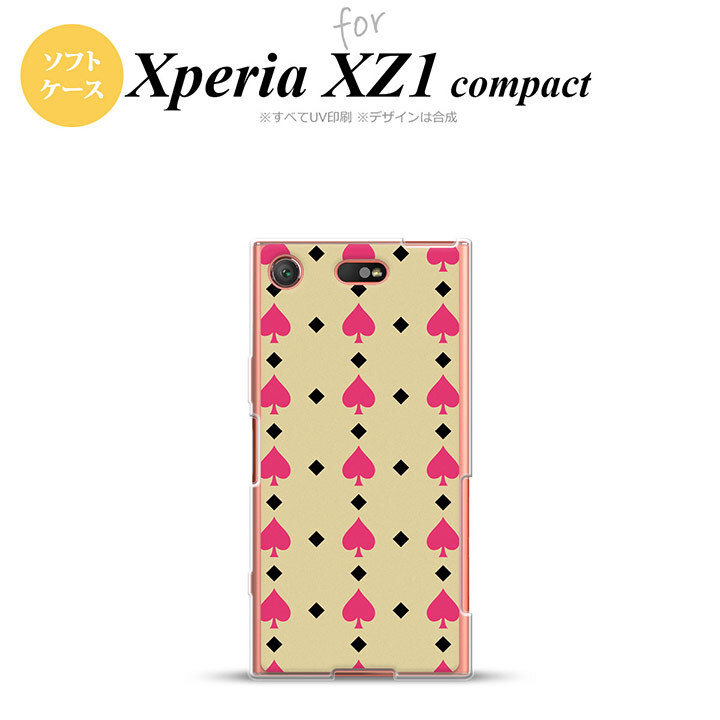 【SO02K】【スマホケース/スマホカバー】【エクスペリア XZ1】SO02K スマホケース Xperia XZ1 Compact SO-02K カバー エクスペリア XZ1 トランプ(スペード) ベージュ×ピンク nk-so02k-tp540【メール便送料無料】