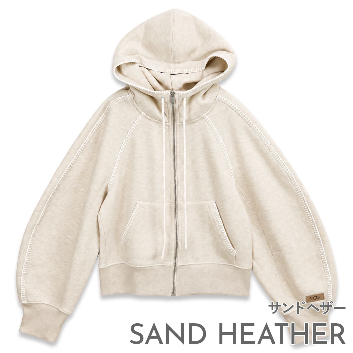 UGG アグ パーカー レディース 1180556 CLASSIC FULL-ZIP HOODIE クラシック フルジップ フーディー ジップアップ スウェット 長袖 裏起毛 リラックスフィット ブラック グレーヘザー サンドヘザー 黒 グレー ベージュ XS S M