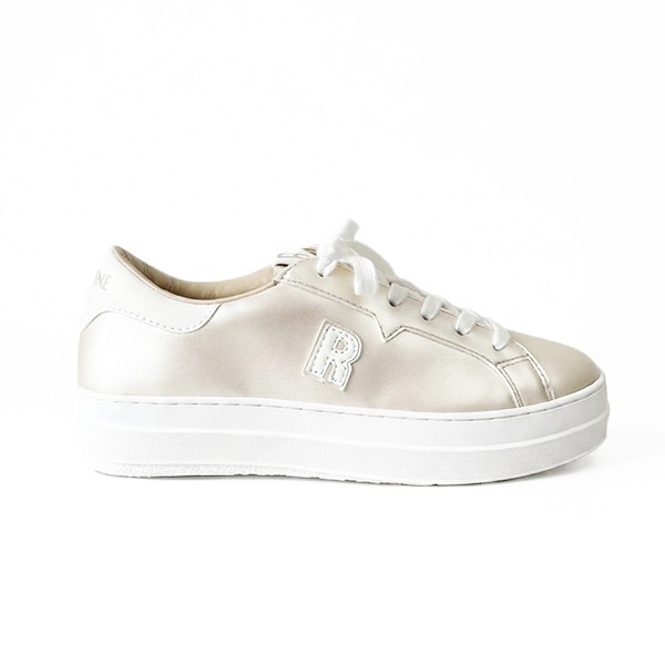 ルコライン スニーカー ルコライン 靴 RUCO LINE RUCO-018BE CALF PU LUX 光沢 ベージュ 合皮 無地 ローカット ファスナー無し ルコライン レディース シューズ パールベージュ RUCO LINE ルコラインスニーカー フラットソール 新作 取扱店 京都 母の日