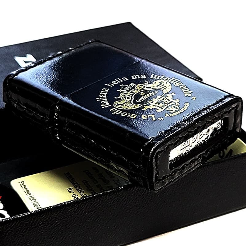 ZIPPO ライター オロビアンコ 限定30個生産 30周年記念 ジッポ 本革巻き ブラック ブランド 牛革 Orobinco レザー 皮 ロゴ かっこいい イタリア 黒 ミラノ プレゼント ギフト