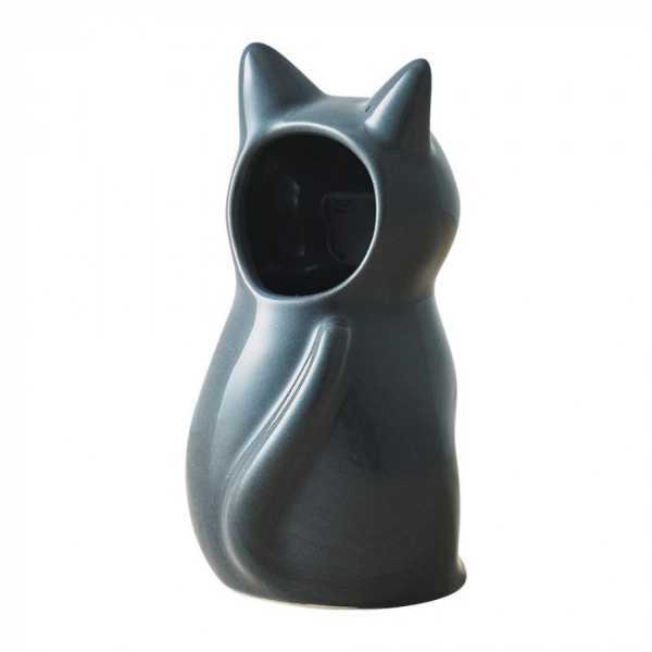フラワースタンド ペンスタンド 仔猫 クロ 猫 雑貨 磁器製 置物 インテリア 小物入れ デスク周り 収納 卓上 ペン立て 花瓶 癒やし 贈り物 ギフト プレゼント セトクラフト