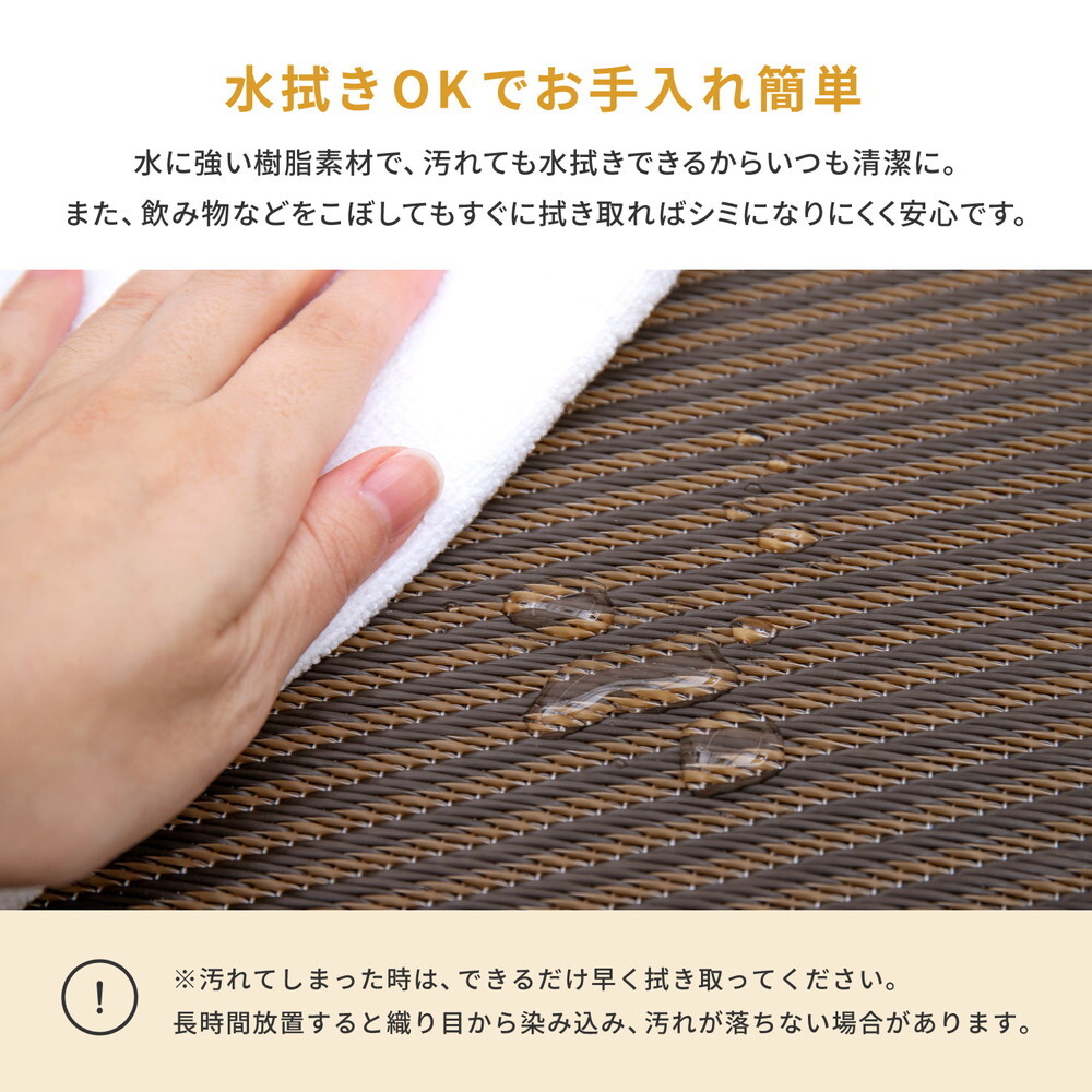 【同色9枚セット】 水拭きできる い草風 置き畳 綾模様 約65×65×2.5cm 半畳 縁なし フロア畳 ユニット畳 PP 滑り止め付き