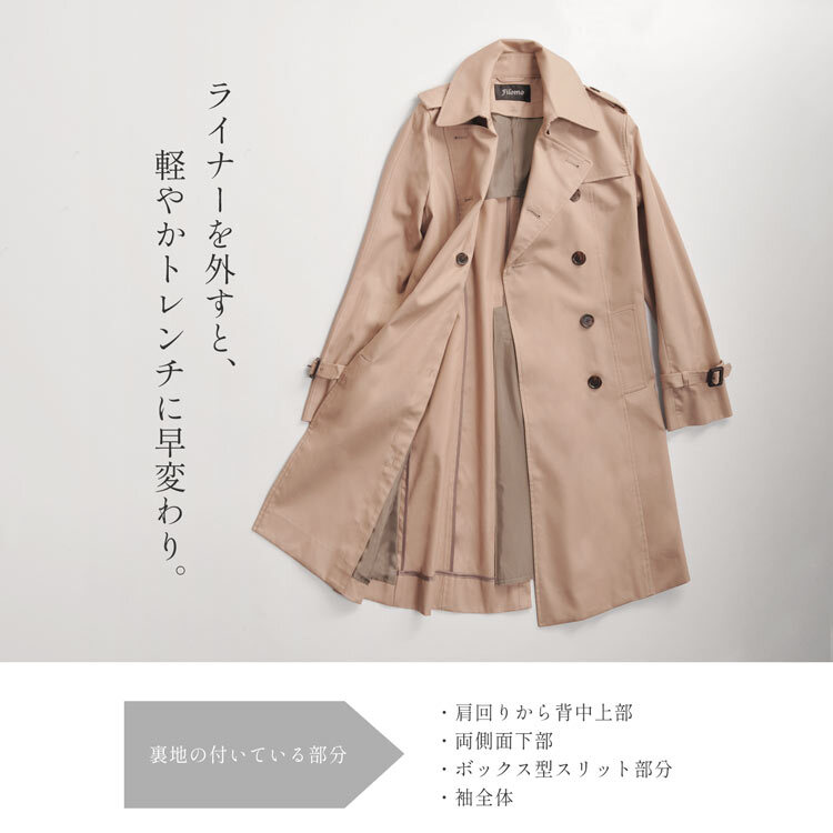 トレンチコート ロング丈 ライナー付き 100cm丈 レディース 撥水加工 春コート フォーマルコート アウター ロングコート ライトアウター 入学式 入園式 卒入学 通勤 通学 大きいサイズ ベージュ ネイビー 卒業式 卒園式 ギフト プレゼント 6F (2261r)