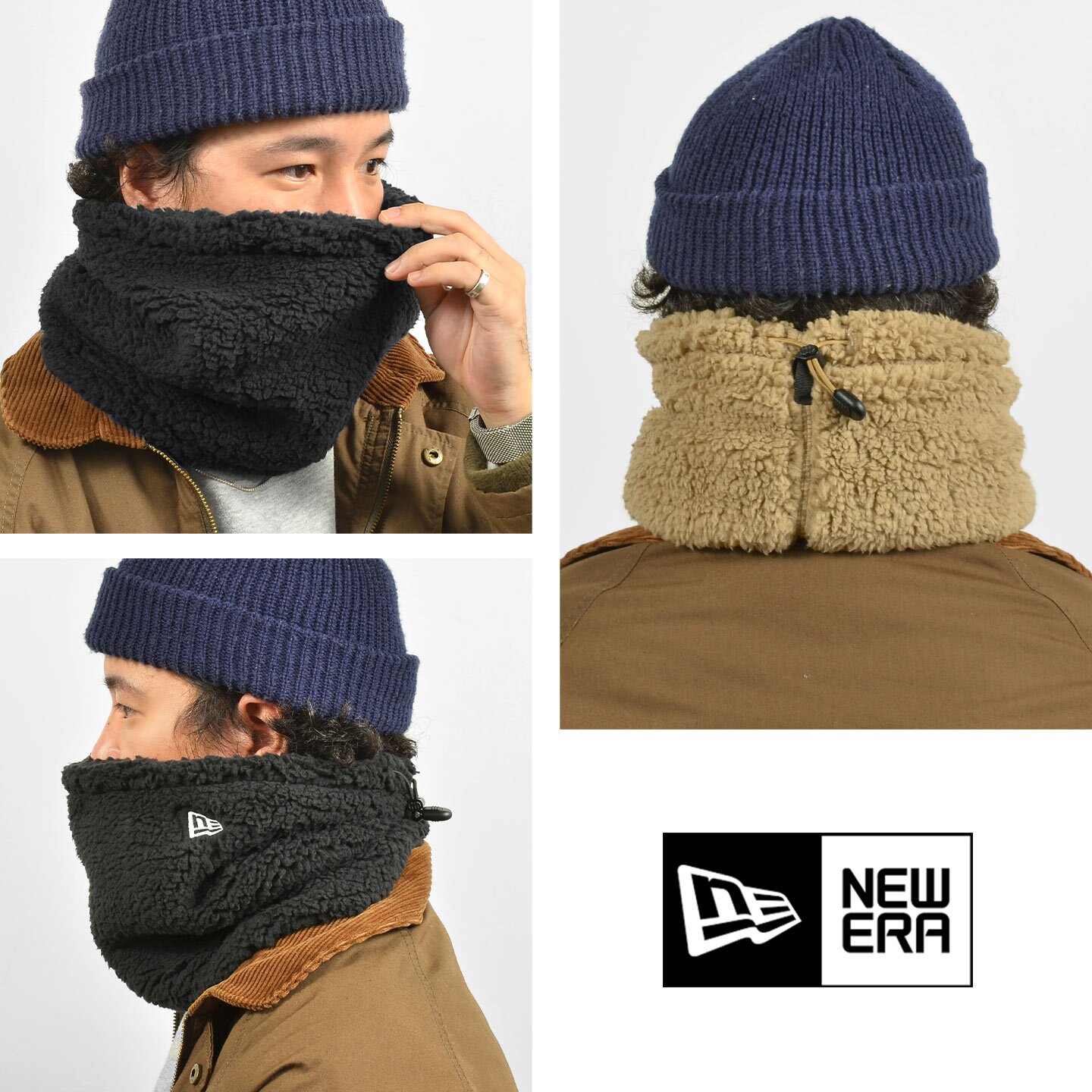 ボアフリース ネックウォーマー NEWERA ニューエラ 12854792 12854793 15135265 メンズ レディース ユニセックス 通勤 通学 マフラー スヌード ティペット フリース アウトドア キャンプ スノボ 暖かい 保温 秋冬 中学生 高校生 大学生 大人 おしゃれ