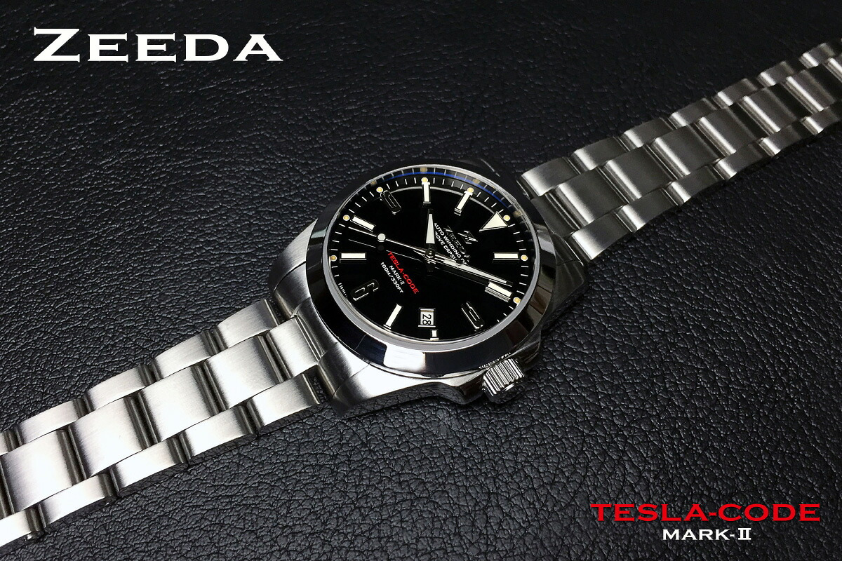 ジーダ ZEEDA テスラコード マーク2 TESLA-CODE MARK-II PIANO BLACK 腕時計 メンズ 自動巻き ZD-TC2-BLK