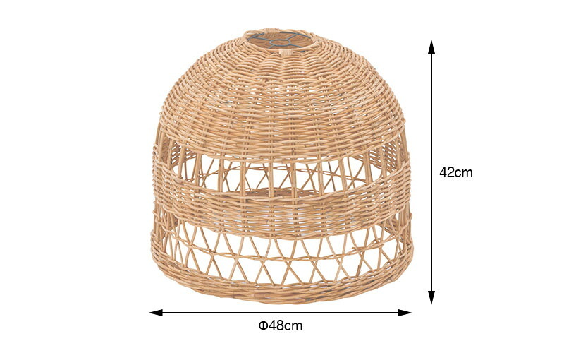 照明 ライト ペンダント ランプシェード ラタン 籐 レイヤーデザイン 1灯 口金E26 60W LED対応 約 W 45 × D H 35 cm 器具 天井 アジアンランプ シーリ