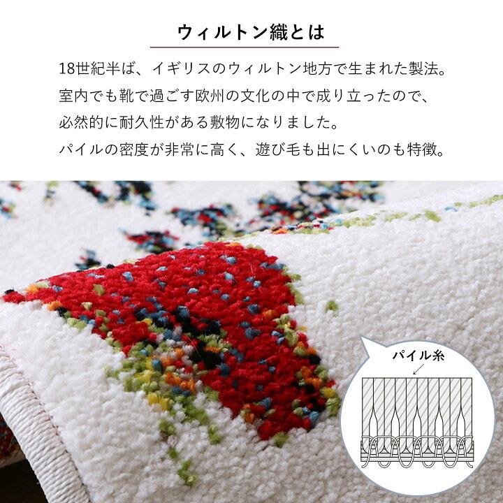 玄関マット 玄関 マット トルコ製 ウィルトン 織り 花柄 ボタニカル柄 上品 抗菌防臭 消臭 丈夫 へたりにくい ソファー前用 サイド用 約50×80cm 高級感 重厚感がある ウィルトン玄関マット 玄関用マット エントランスマット ドアマット ラグ