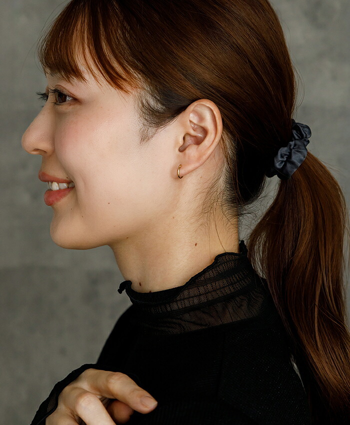 【ジュエリーの町 山梨県甲府製】 K18 フープピアス 18金 片耳 1x10mm 日本製 1個売り プレゼント ギフト メンズ レディース 金属アレルギー対応 品質保証書