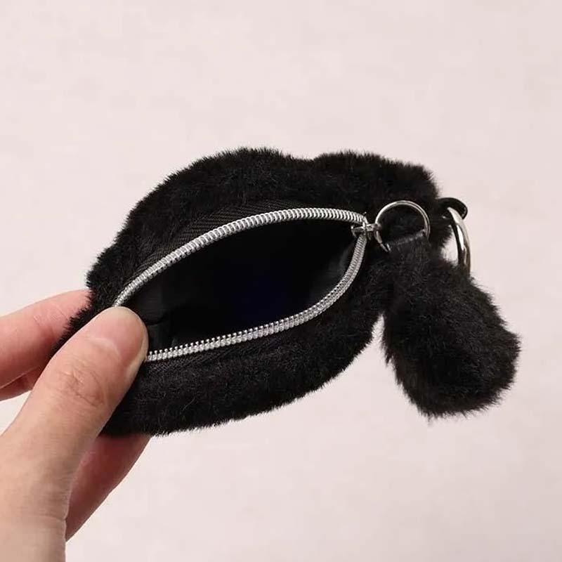 ポーチ ぬいぐるみキーホルダー もこもこ アニマル ポーチ もふもふ アニマル ミニポーチ カラビナ ぬいぐるみ 小物入れ アクセサリーケース ふわふわ ファー 可愛い レディース 小銭入れ 刺繍 猫 トイプードル シーズー ヒョウ コインケース バッグチャーム
