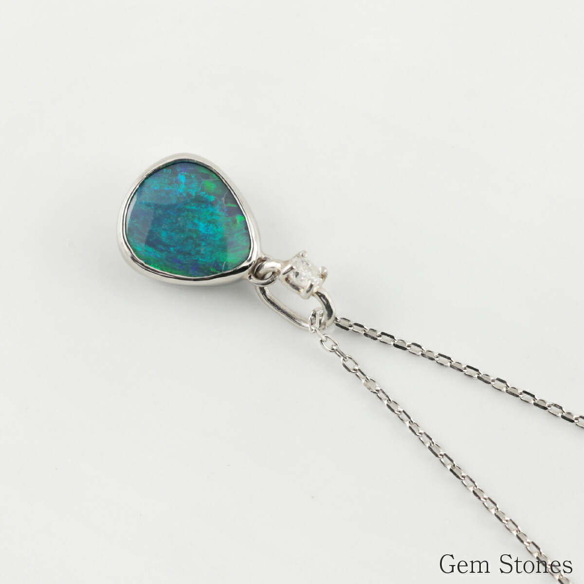 上質 ブラックオパール ネックレス 0.988ct ダイヤモンド プラチナ Pt900 ペンダント シンプル エレガント 上品 レディース 宝石 ダイヤ 一粒 一石 ジュエリー 10月 誕生石 プレゼント